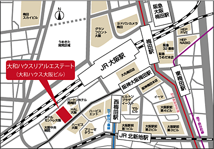 大和ハウスリアルエステート株式会社 大阪中央営業所の周辺地図
