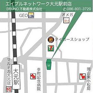 BRUNO不動産株式会社 エイブルNW大元店の周辺地図
