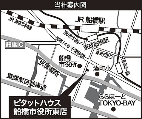 ピタットハウス船橋市役所東店　株式会社みんなの家の周辺地図