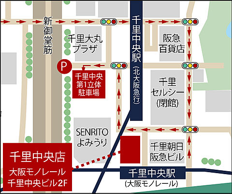 関西不動産販売株式会社 千里中央店の周辺地図