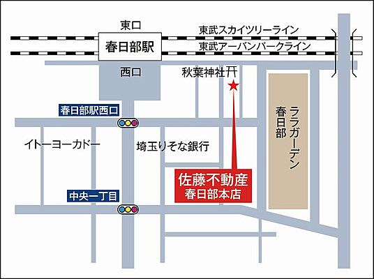 株式会社佐藤不動産　春日部本店の周辺地図