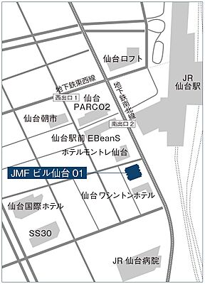 株式会社深考全幸 仙台オフィスの周辺地図