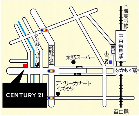 センチュリー21　株式会社フロンティア不動産販売　南大阪店の周辺地図