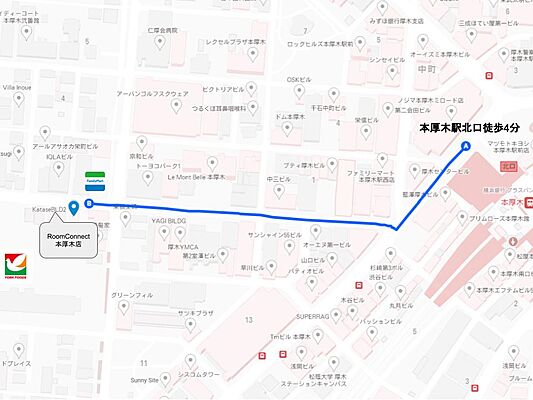 株式会社RoomConnect 本厚木店の周辺地図
