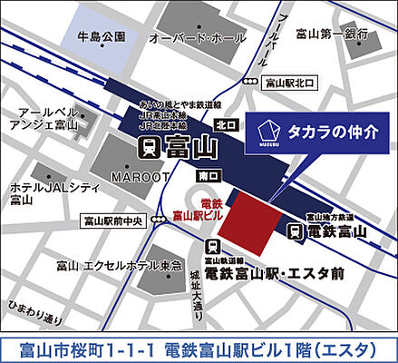 株式会社タカラレーベンリアルネット 富山センターの周辺地図