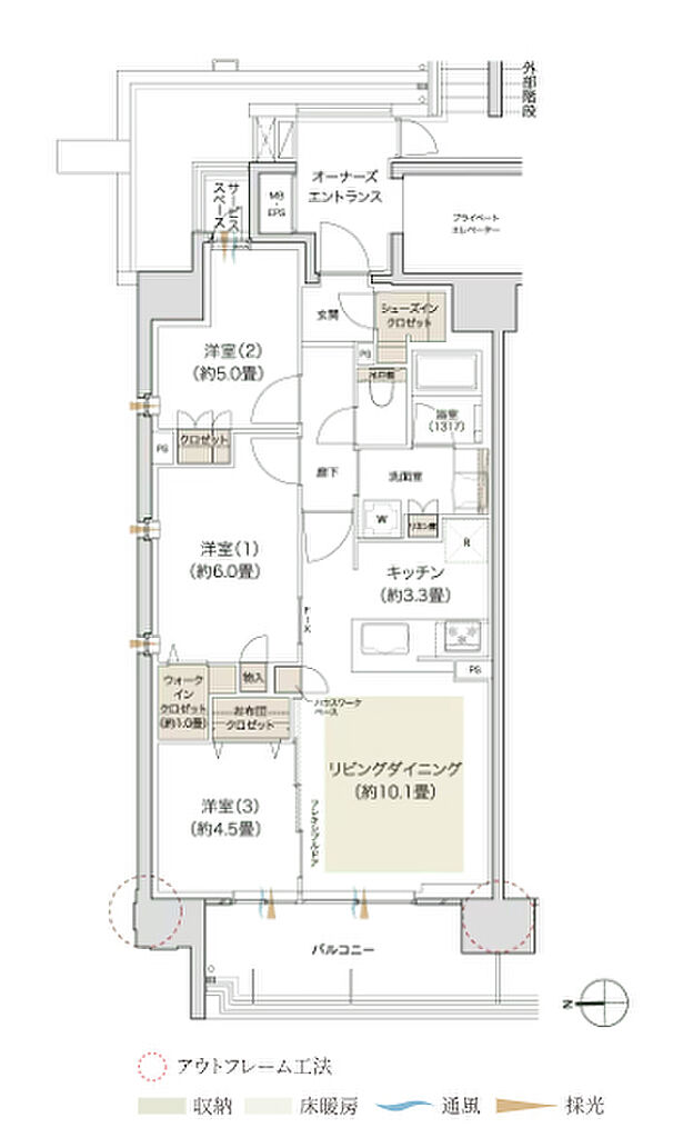 デュオヒルズ御器所 間取り 【先着順】A2