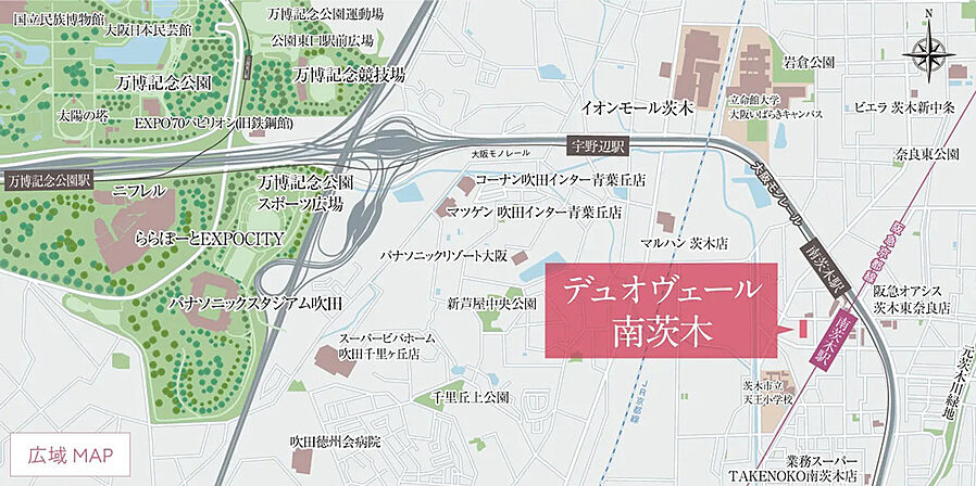 デュオヴェール南茨木：案内図
