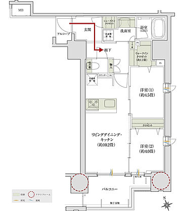 デュオヒルズ上通町 間取り 【第2期5次以降】B2