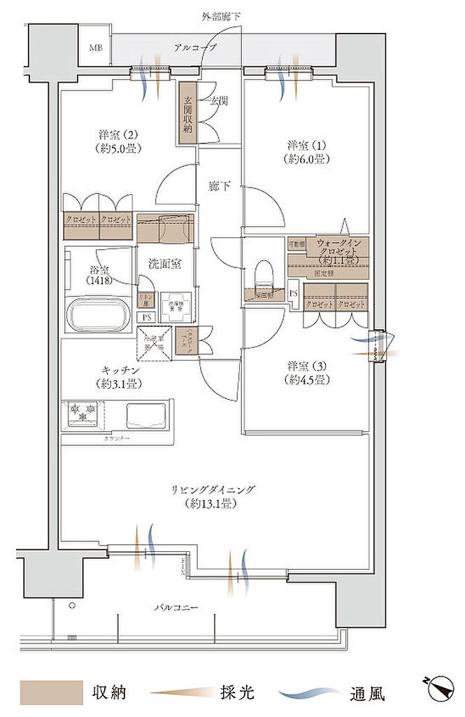 エンブレム徳島 間取り 【エンブレム徳島弐番館　第3期1次　先着順】II-D