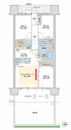 デュオヒルズ水賀池公園ヴェリテ 間取り 【第2期1次】Qg