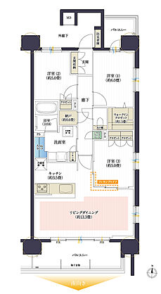 デュオヒルズ岩倉PREDEAR 間取り E