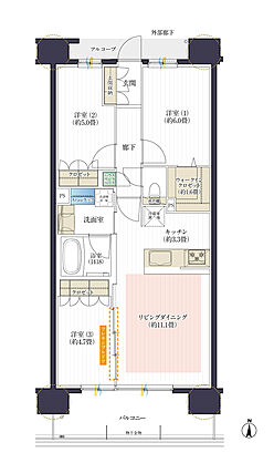 デュオヒルズ岩倉PREDEAR 間取り 【第1期2次先着順】B
