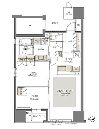 デュオヒルズ京都四条烏丸 間取り 【第1期2次先着順】A
