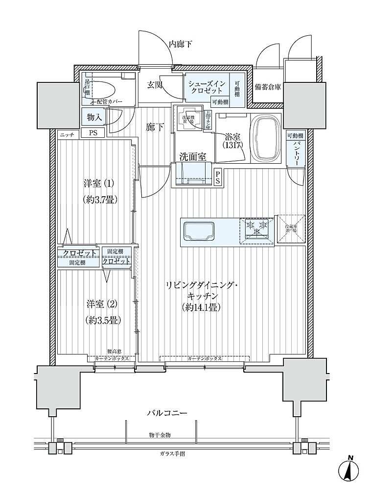 デュオヒルズ高取 間取り B