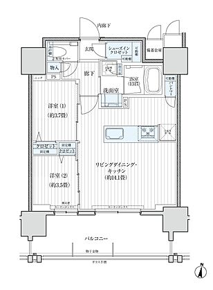 デュオヒルズ高取 間取り B