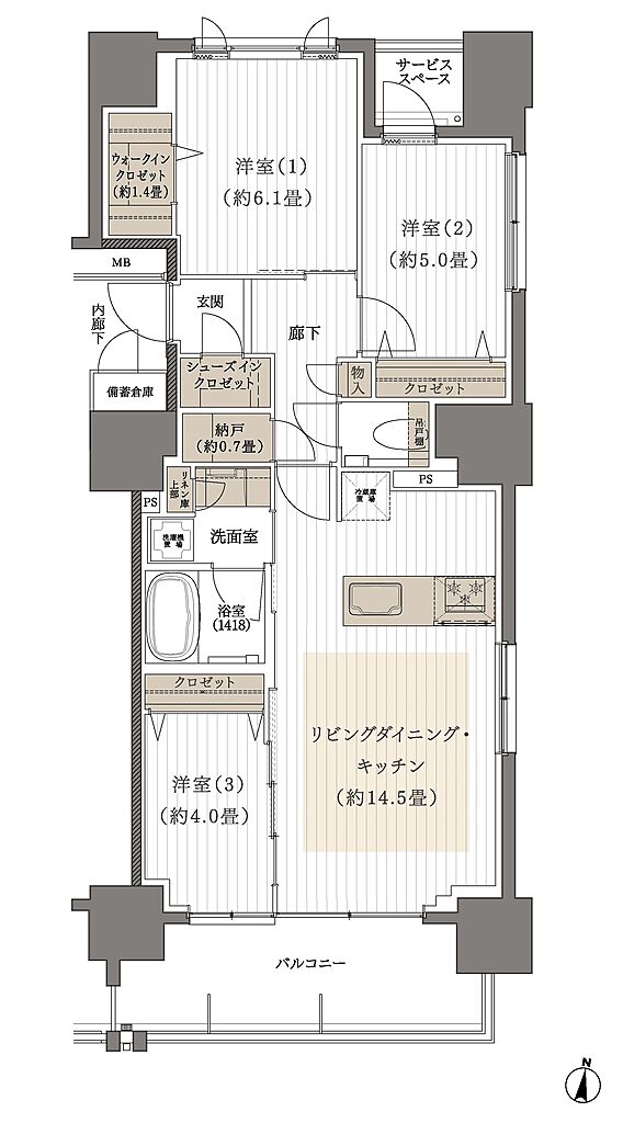 デュオヒルズ高取 間取り 【第2期1次以降】D