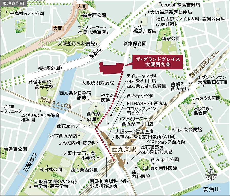 ザ・グランドグレイス 大阪西九条：案内図