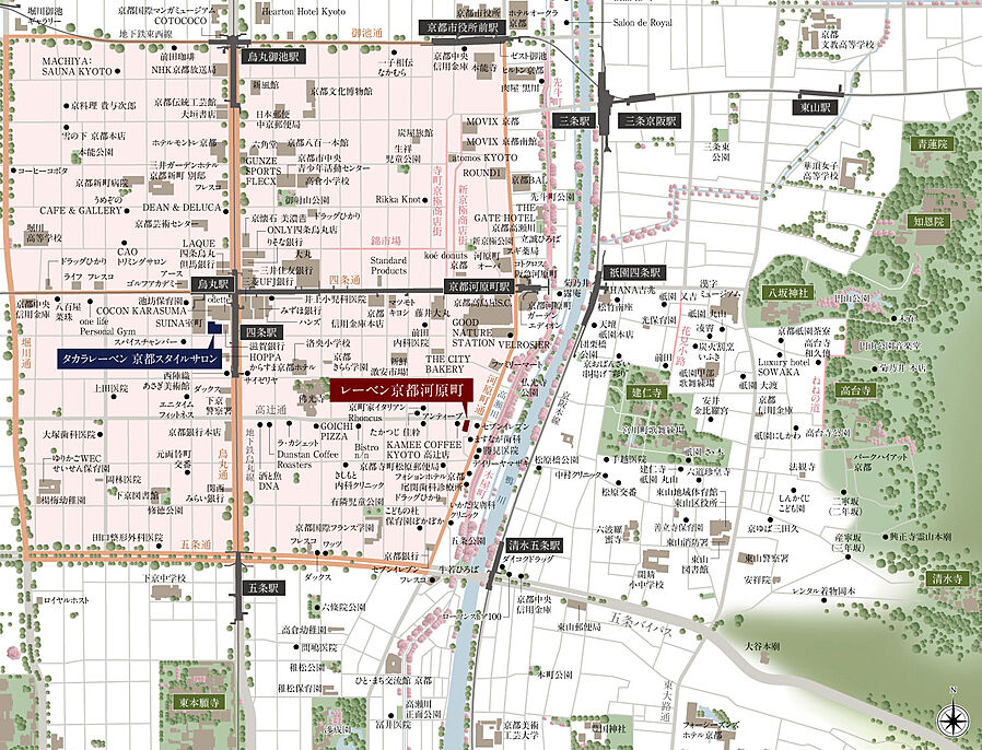 レーベン京都河原町：案内図