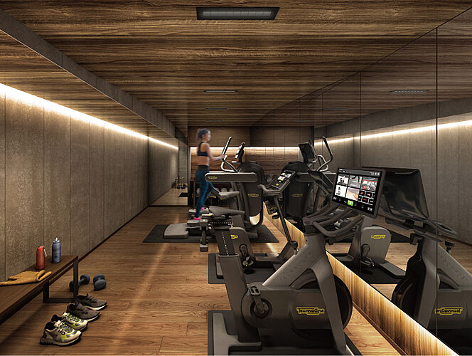 レーベン京都河原町五条 ONE SUITE フィットネスルーム完成予想CG