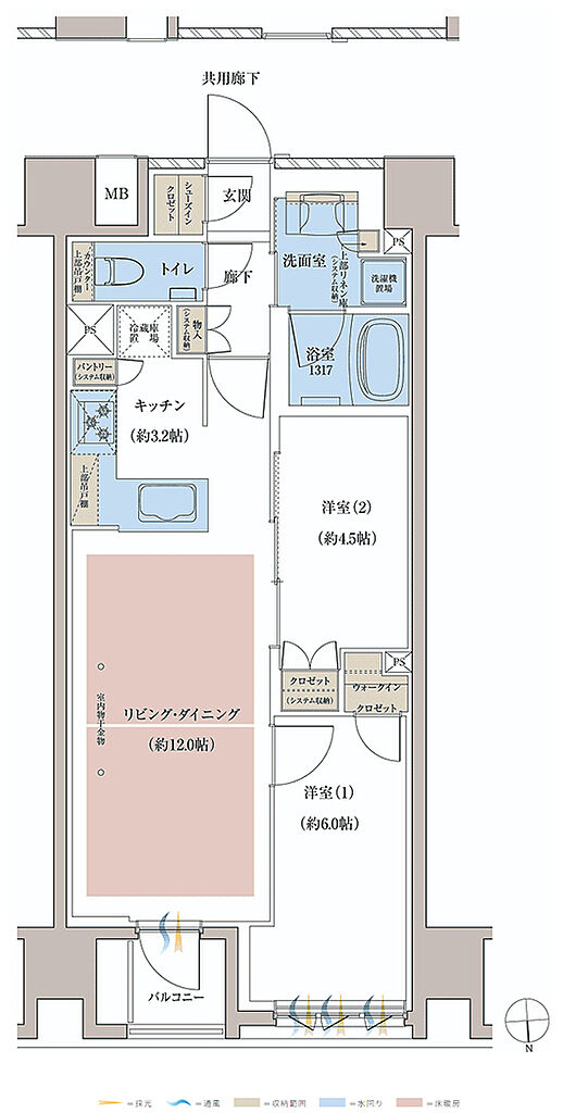 レーベン京都河原町五条 ONE SUITE 間取り L
