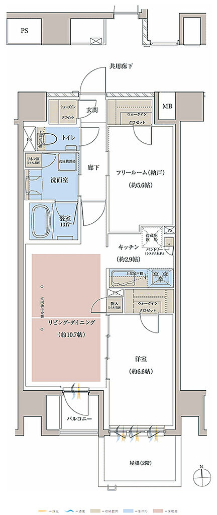レーベン京都河原町五条 ONE SUITE 間取り G1, G2