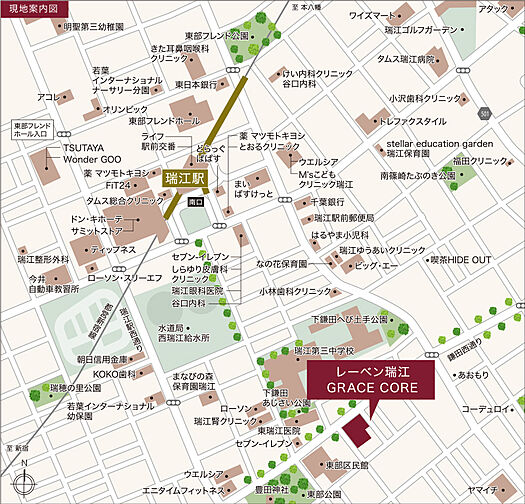 レーベン瑞江GRACE CORE 現地案内図