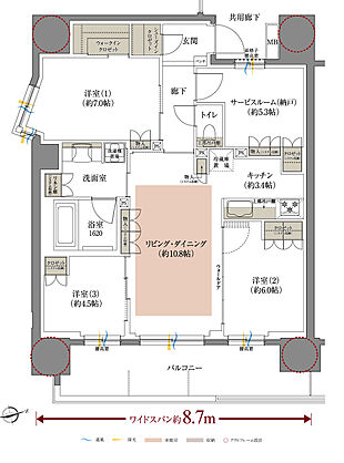 レーベン姫路The Terrace 間取り A（8～13階）