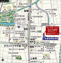 クレアホームズ富山白銀町グランビュー 現地案内図