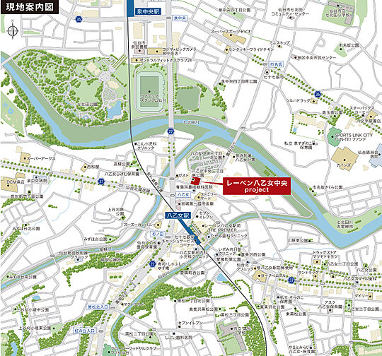 レーベン八乙女中央project 現地案内図