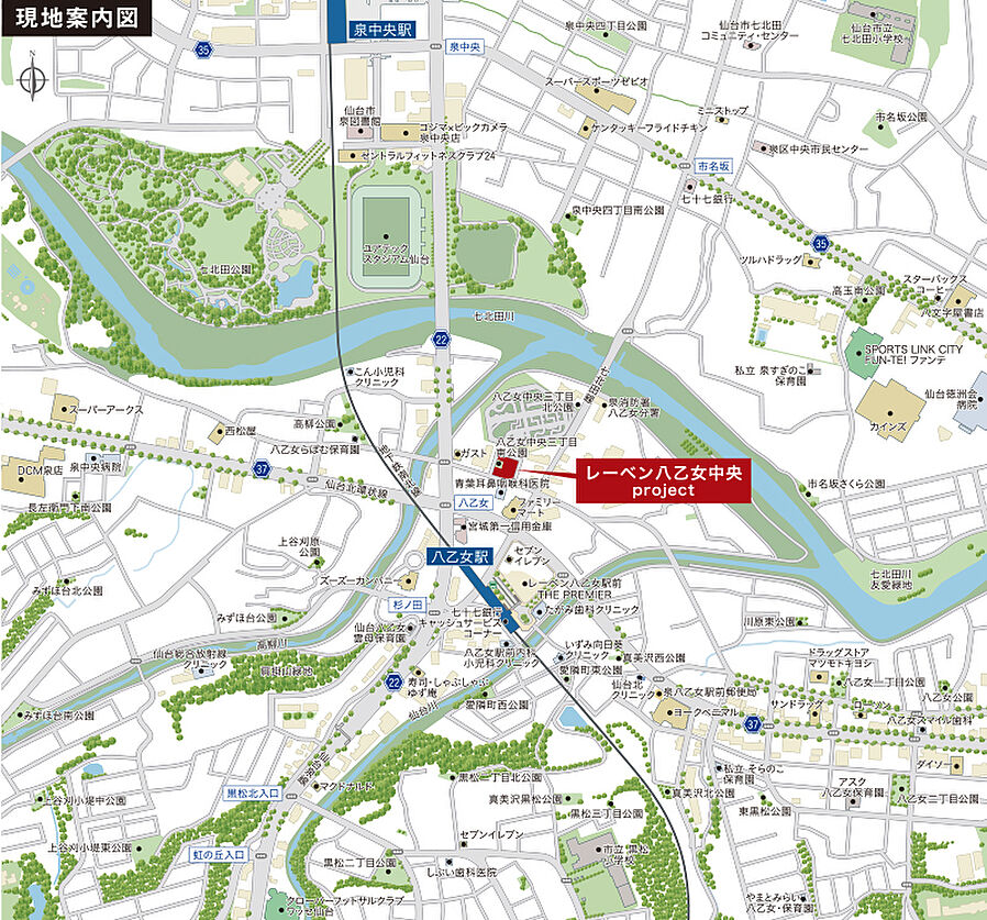 レーベン八乙女中央project：案内図