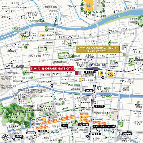 レーベン高知GRAND GATE CITY モデルルーム案内図