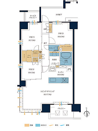 レーベン高知GRAND GATE CITY 間取り A