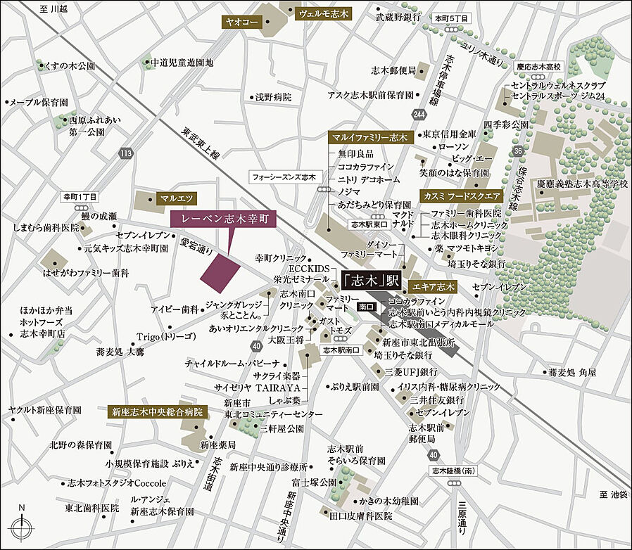 レーベン志木幸町：案内図