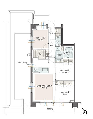 クリオ成増グレイスコート 間取り 【先着順申込受付住戸（キャンセル住戸）】J