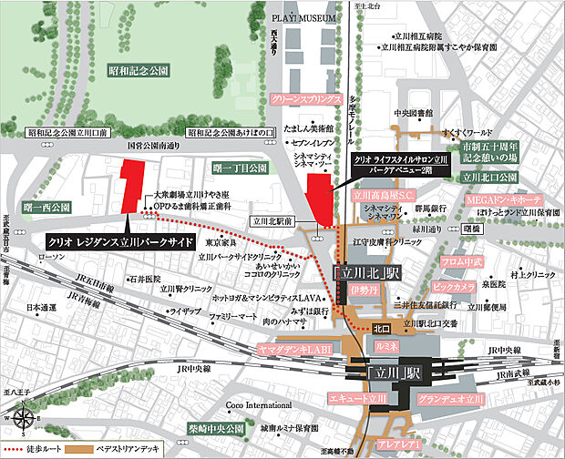 クリオ レジダンス立川パークサイド モデルルーム案内図