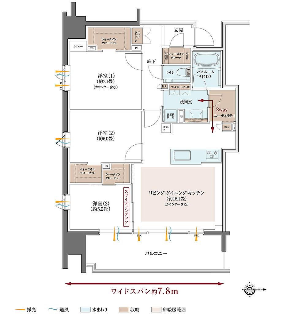 クリオ川崎南幸町グレイスコート 間取り 【第1期2次】F