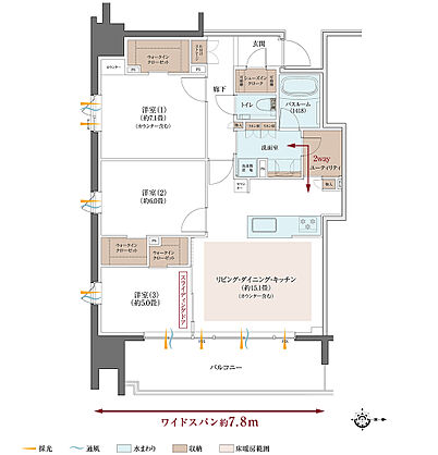 クリオ川崎南幸町グレイスコート 間取り 【第1期2次】F