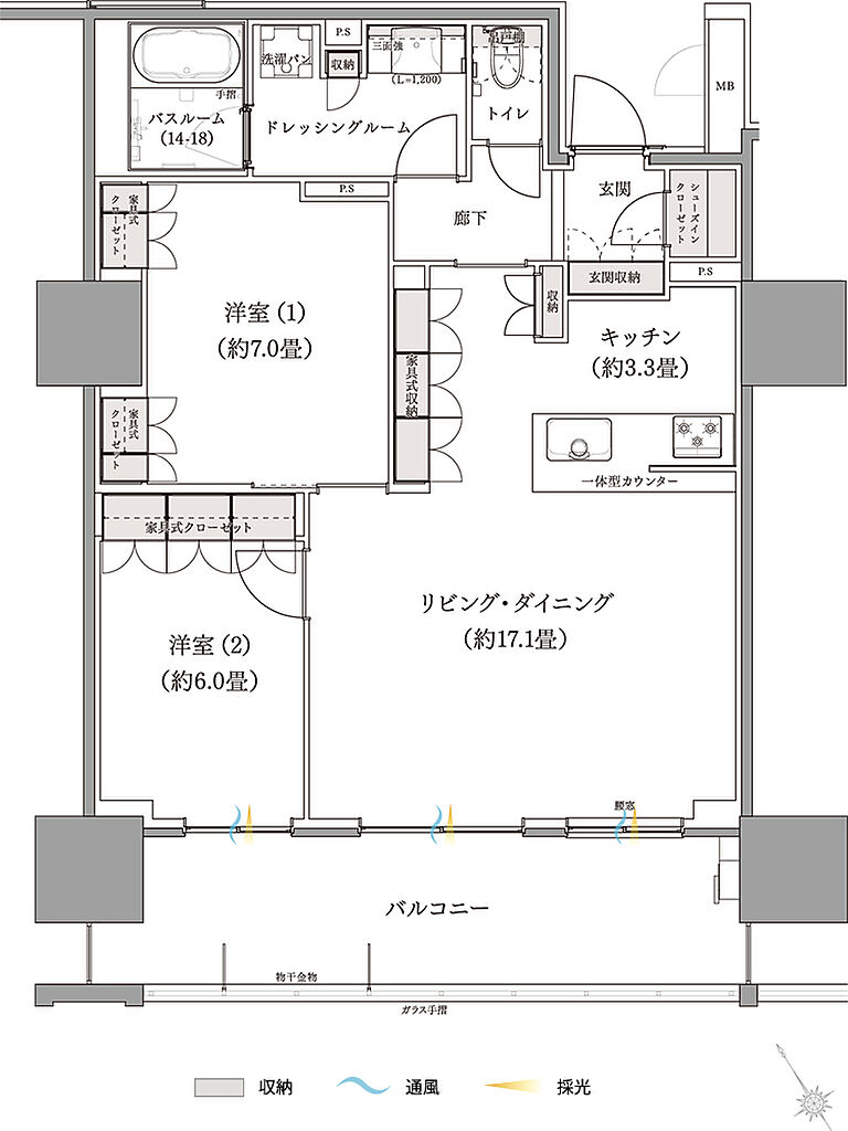 ザ・サーパスタワー新潟万代シテイ 間取り I【MENUPLAN】