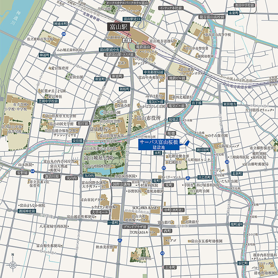 サーパス富山桜橋：案内図
