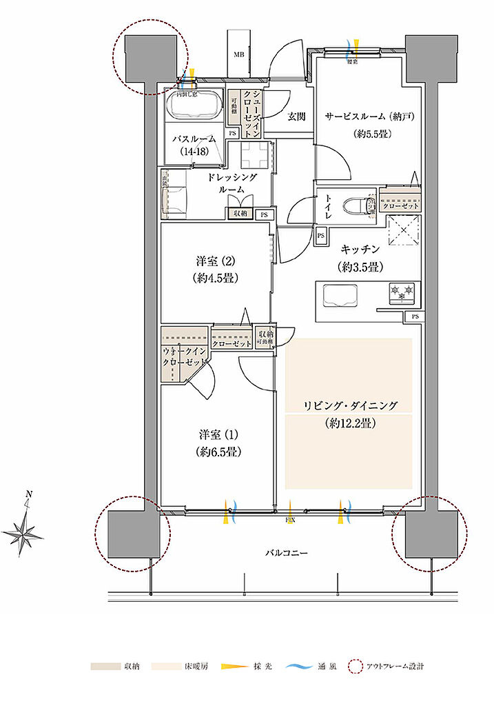 ザ・サーパス前橋駅前 間取り E【BASIC PLAN】