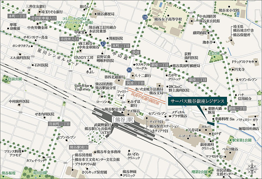 サーパス熊谷銀座レジデンス：案内図