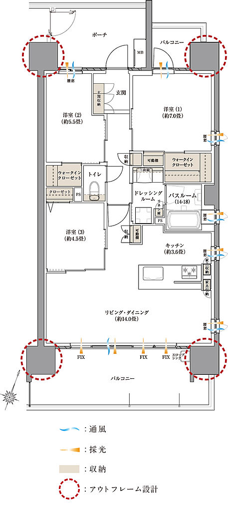 サーパス藤枝サウスフォート 間取り D