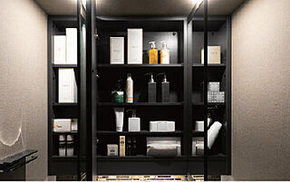 ヴェレーナグラン府中美好 三面鏡裏収納（ドライヤーフック付き）