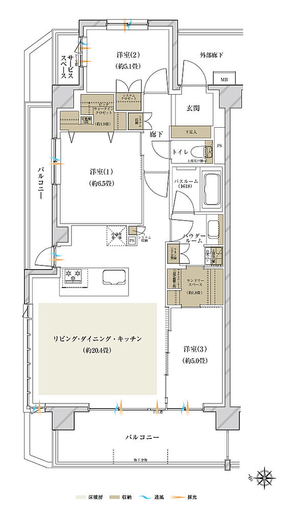 ヴェレーナ横浜岩井町ヒルズ 間取り K