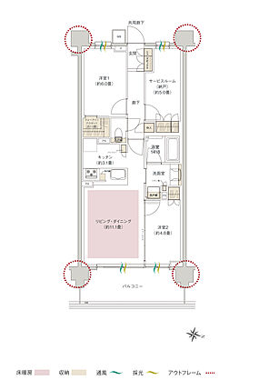 ヒルズグランデ稲毛 間取り 【エアリーマークス（先着順）】B66A