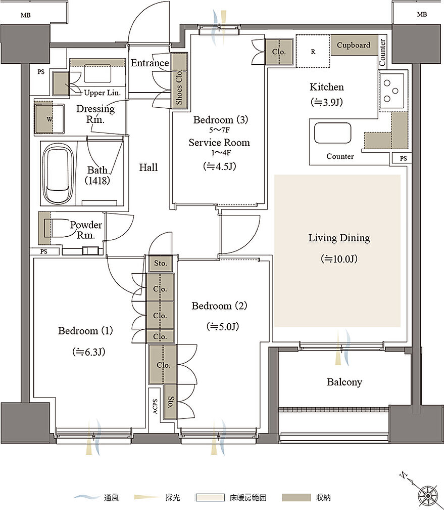 リビオシティ文京小石川 間取り 【先着順】E-67D