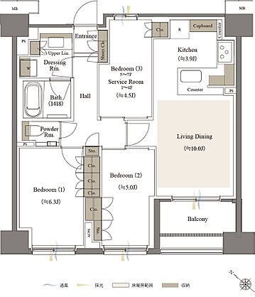 リビオシティ文京小石川 間取り 【先着順】E-67D