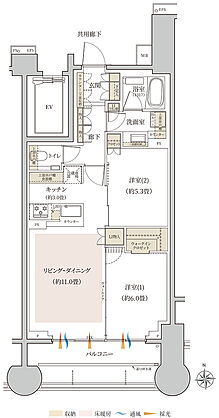 リビオ上野池之端 間取り H
