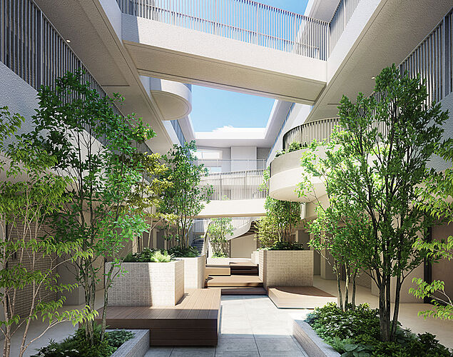 リビオ光が丘ガーデンズ 中庭完成予想CG