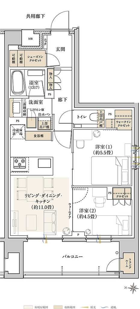 リビオ中野レジデンス 間取り C